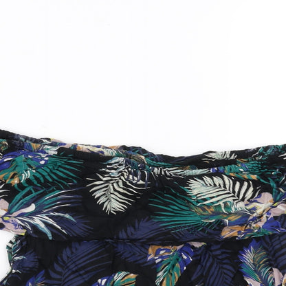 Miss Selfridge Womens Black Floral  Basic Blouse Size 10