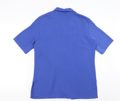 Fisser Womens Blue   Basic Blouse Size 12