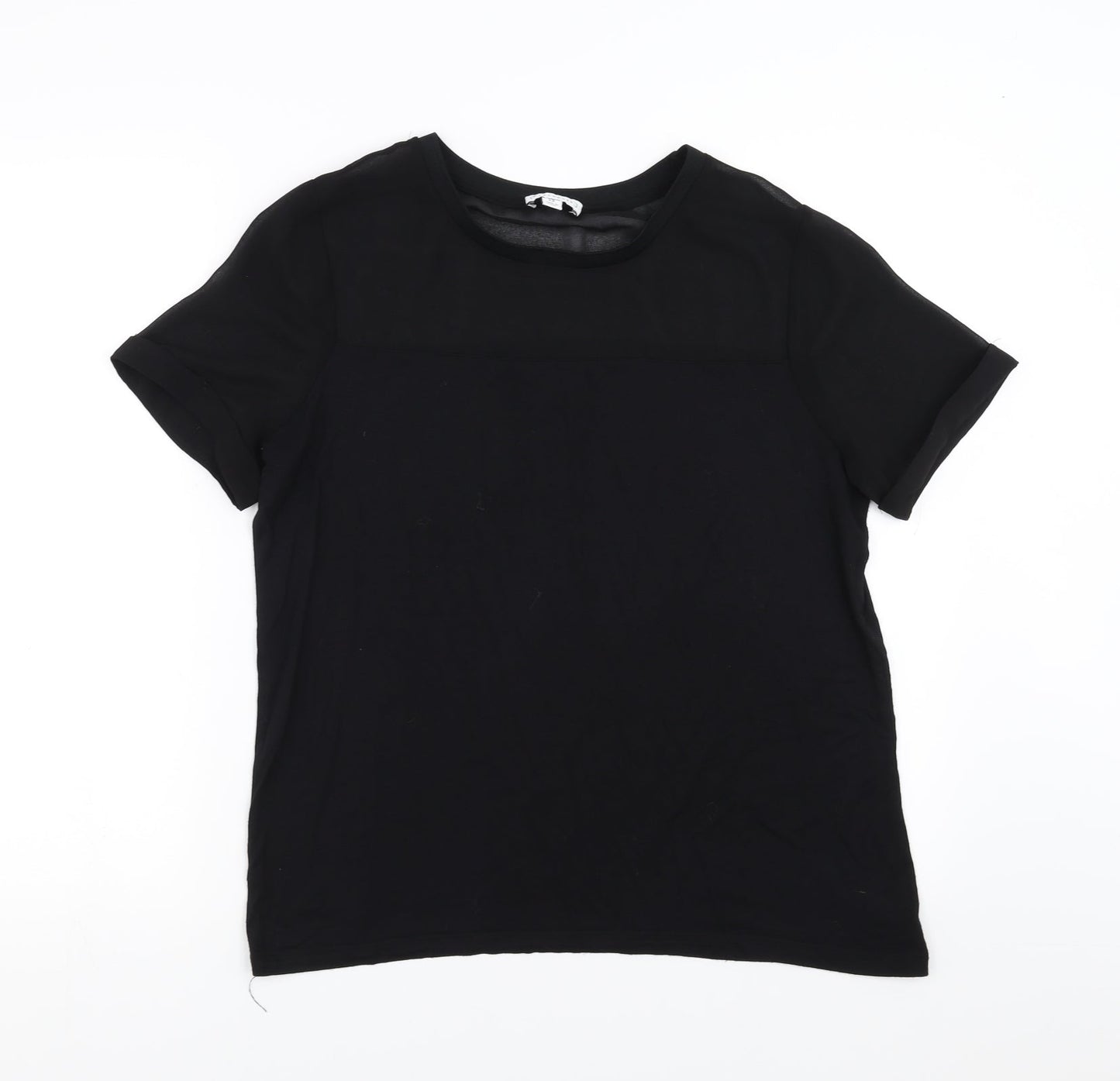 Womens UK Size 12 Warehouse Black Basic Blouse
