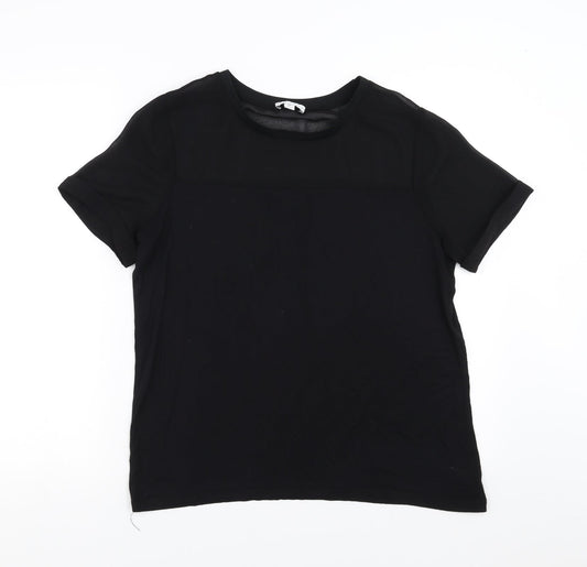 Womens UK Size 12 Warehouse Black Basic Blouse
