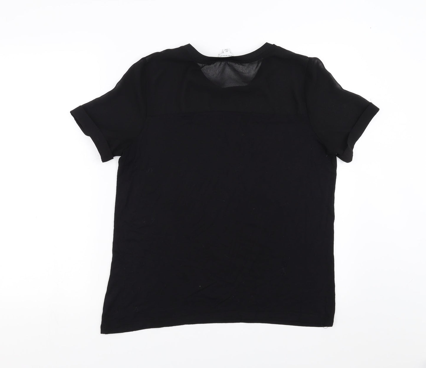 Womens UK Size 12 Warehouse Black Basic Blouse