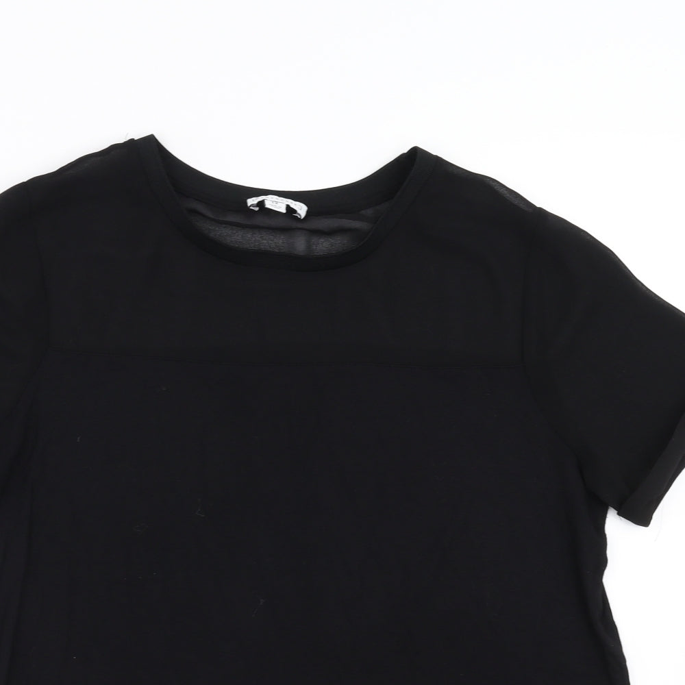Womens UK Size 12 Warehouse Black Basic Blouse
