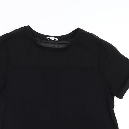 Womens UK Size 12 Warehouse Black Basic Blouse