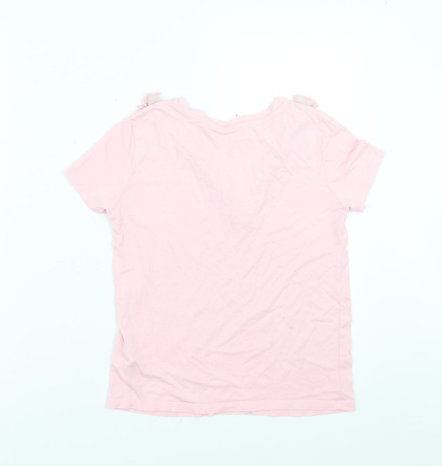 F&F Girls Pink   Basic T-Shirt Size 10-11 Years  - Ruffle detail