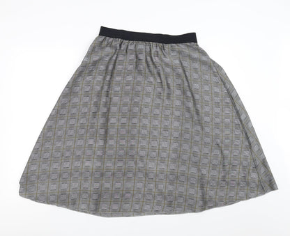 freequent Womens Grey Check  A-Line Skirt Size L