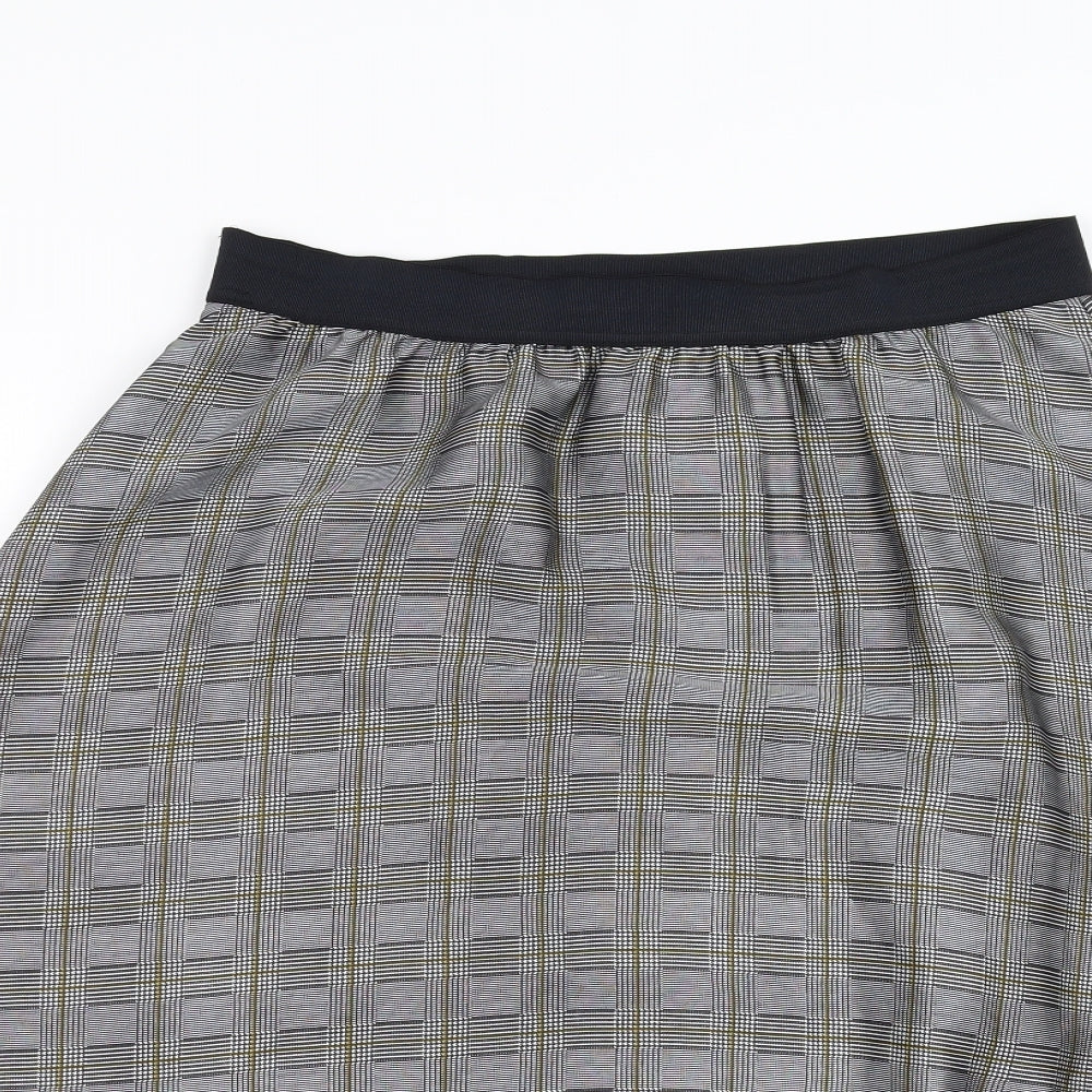 freequent Womens Grey Check  A-Line Skirt Size L