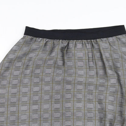 freequent Womens Grey Check  A-Line Skirt Size L