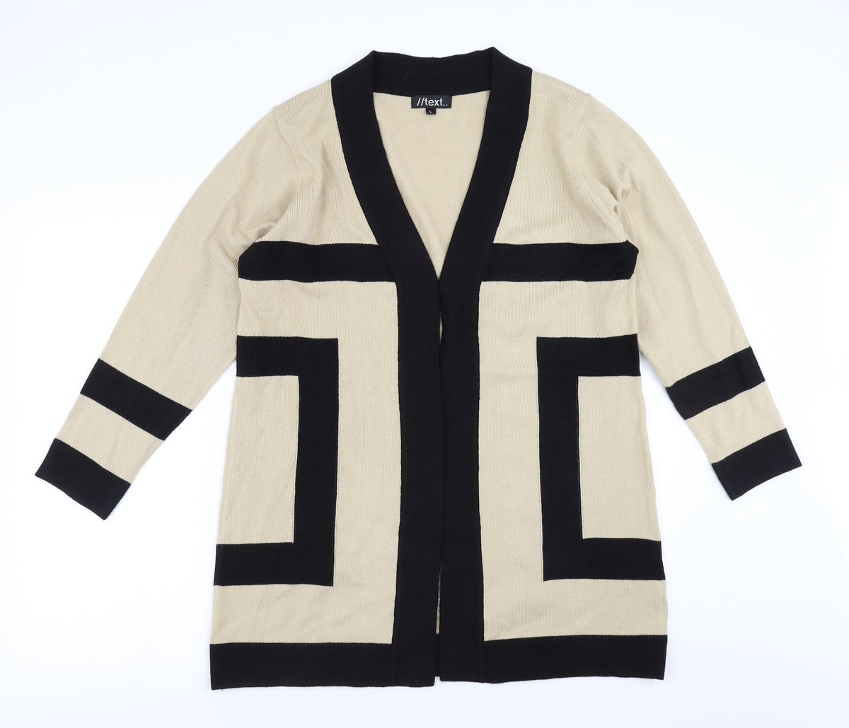 Text Womens Beige   Cardigan Jumper Size L