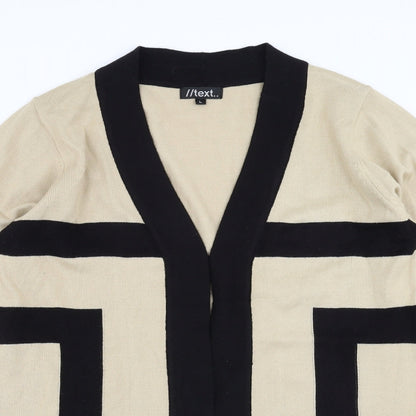 Text Womens Beige   Cardigan Jumper Size L