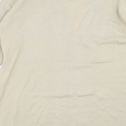 Text Womens Beige   Cardigan Jumper Size L