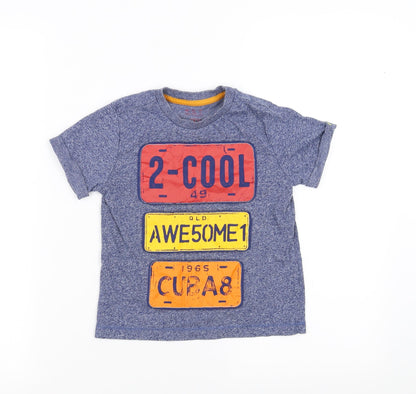 Preworn Boys Blue   Basic T-Shirt Size 4-5 Years  - cool awesome