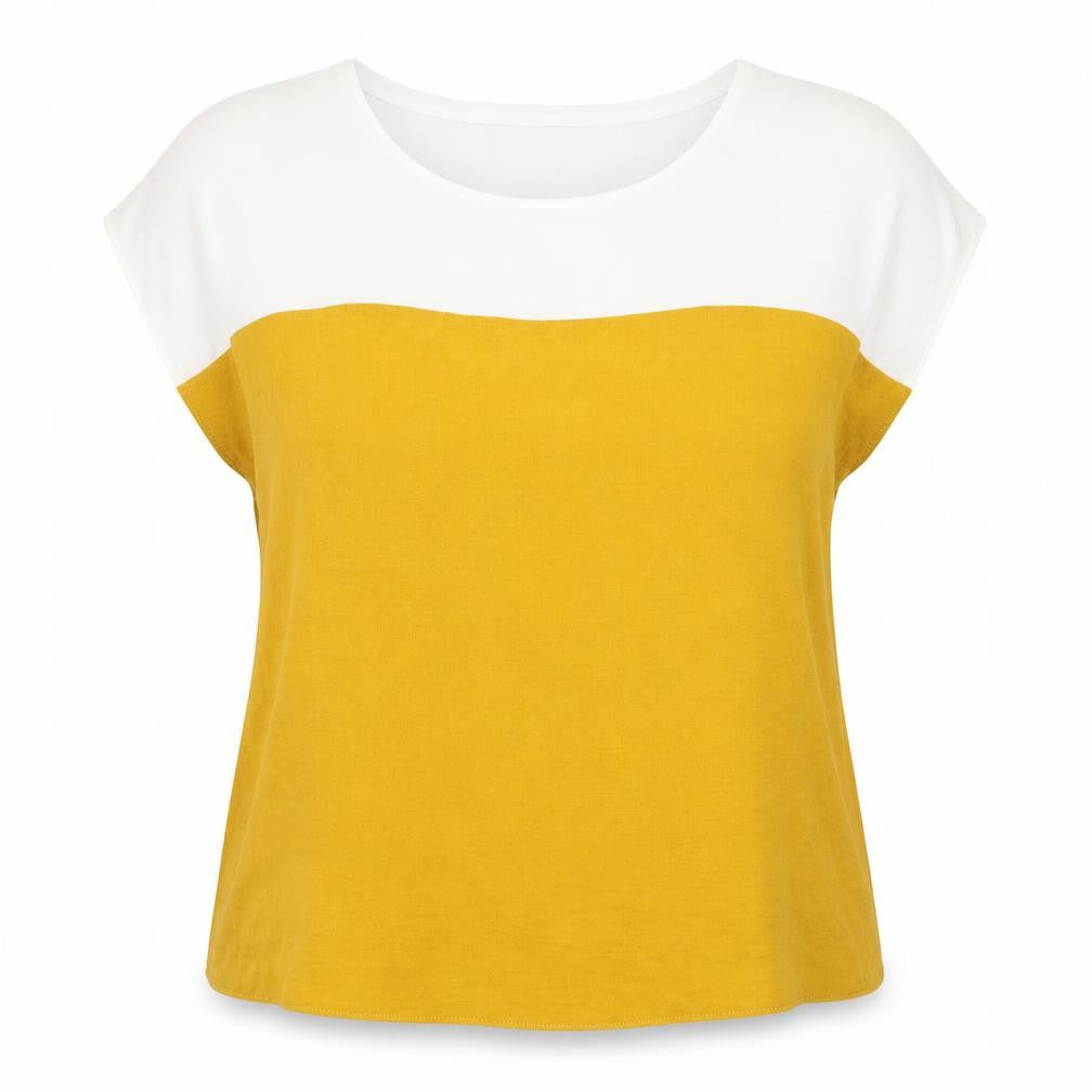 Womens UK Size 16 Nutmeg Yellow Basic Blouse