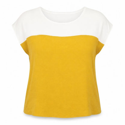 Womens UK Size 16 Nutmeg Yellow Basic Blouse
