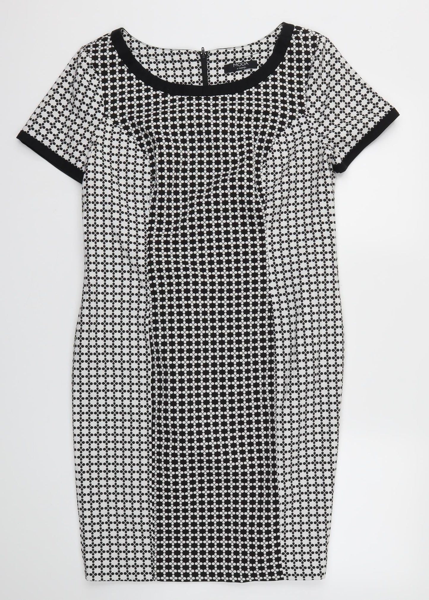 George Womens Black Floral  Fit & Flare  Size 14