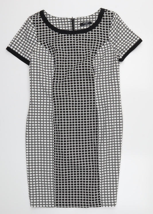 George Womens Black Floral  Fit & Flare  Size 14