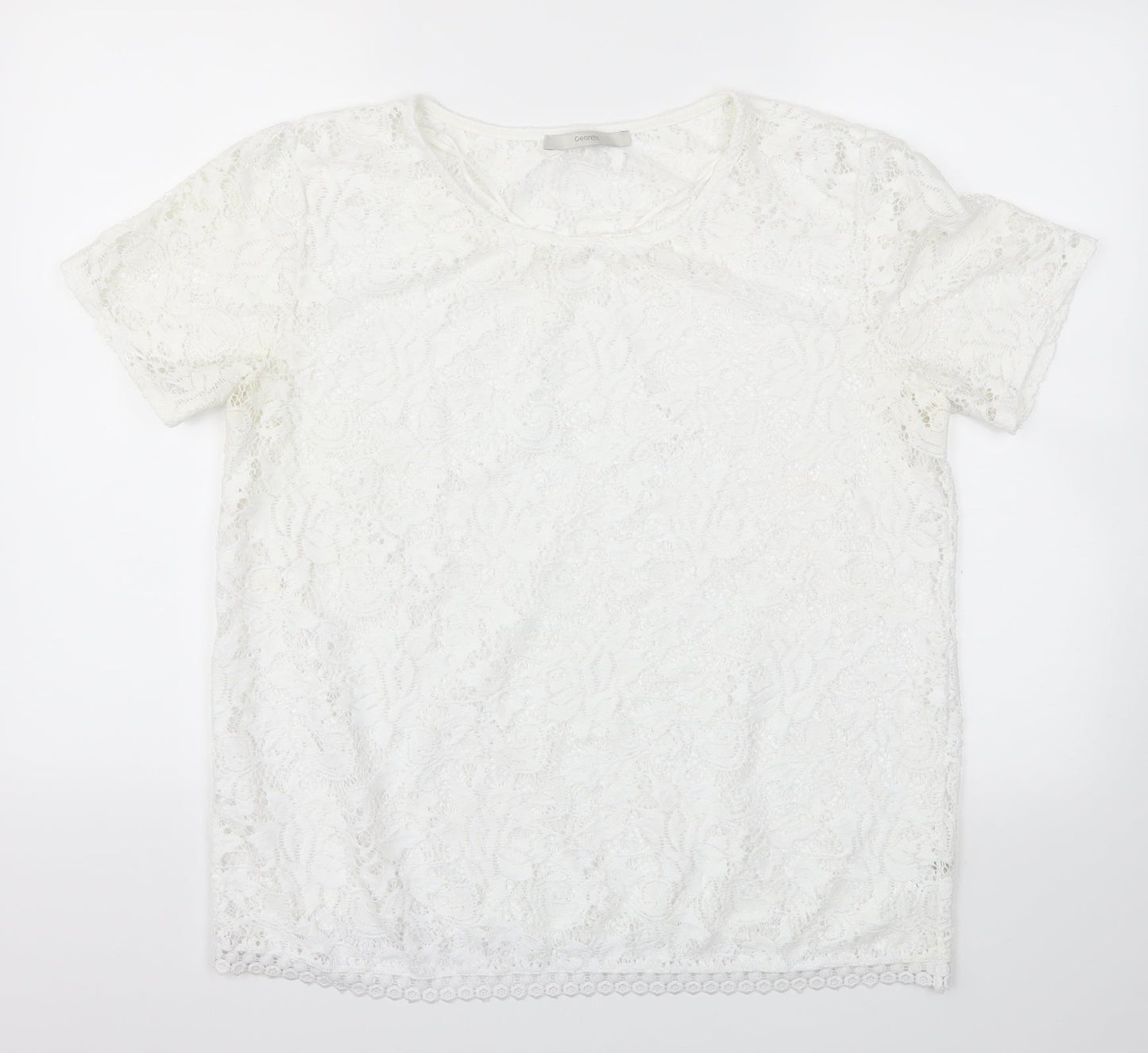 George Womens White   Basic T-Shirt Size 14
