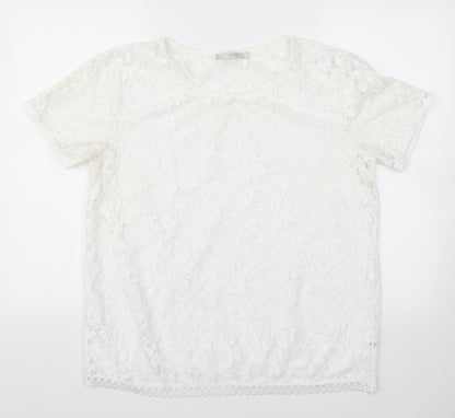 George Womens White   Basic T-Shirt Size 14