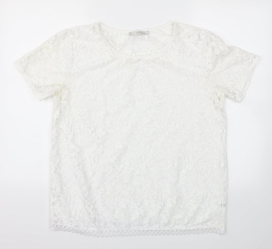 George Womens White   Basic T-Shirt Size 14