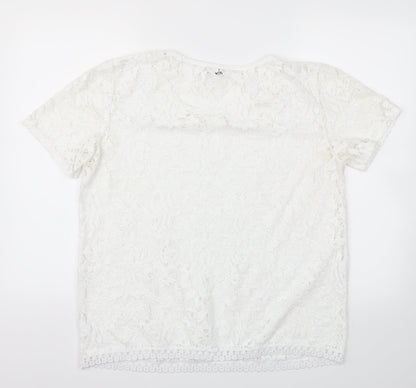 George Womens White   Basic T-Shirt Size 14