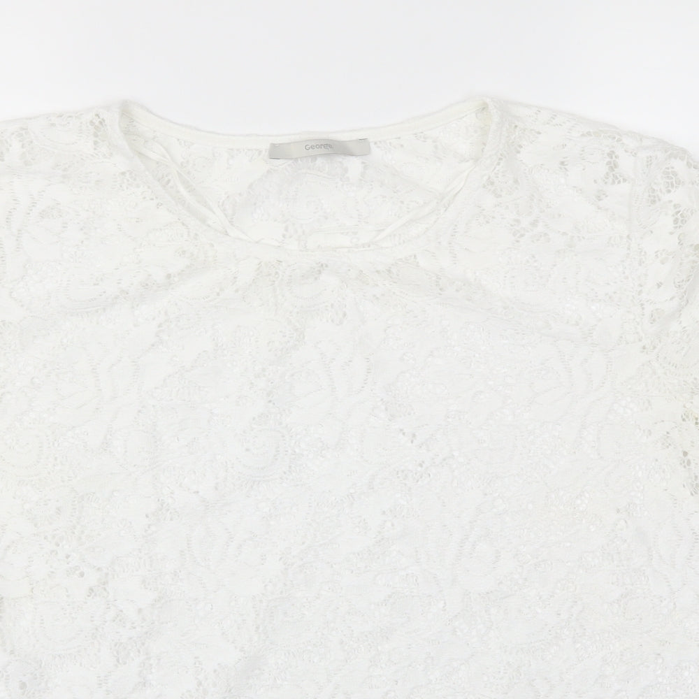 George Womens White   Basic T-Shirt Size 14