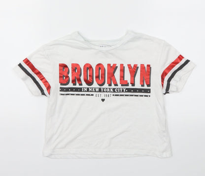 Primark Girls White   Basic T-Shirt Size 7-8 Years