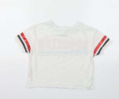Primark Girls White   Basic T-Shirt Size 7-8 Years