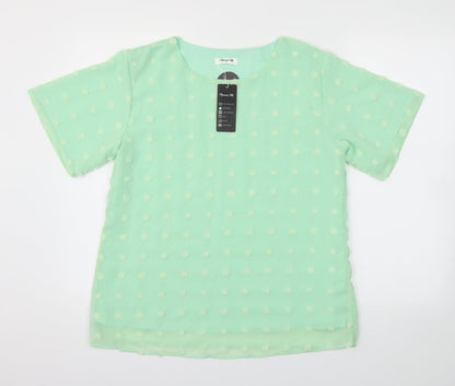 Womens UK Size M Blooming Jelly Green Basic Blouse