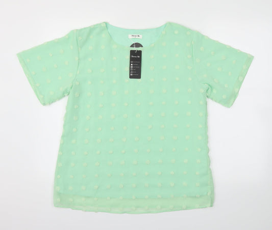 Womens UK Size M Blooming Jelly Green Basic Blouse