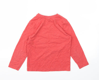 George Boys Red Animal Print  Basic T-Shirt Size 5-6 Years