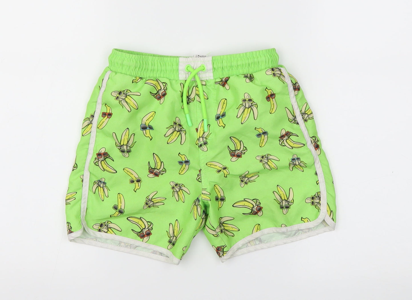 F&F Boys Green Animal Print  Sweat Shorts Size 6-7 Years
