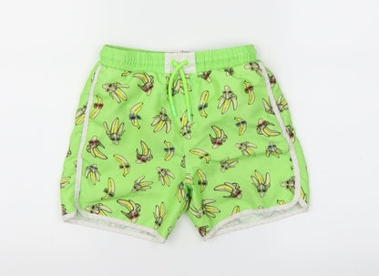F&F Boys Green Animal Print  Sweat Shorts Size 6-7 Years