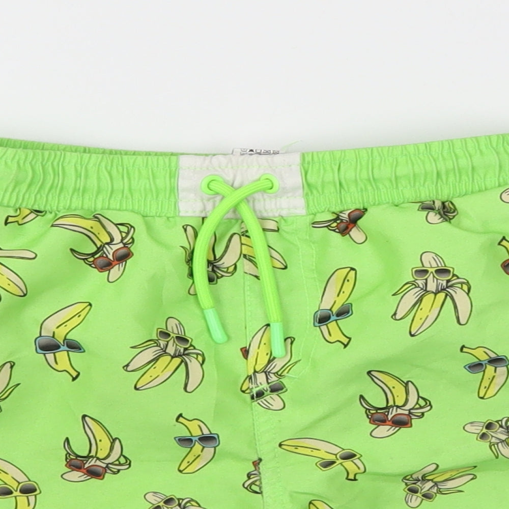 F&F Boys Green Animal Print  Sweat Shorts Size 6-7 Years