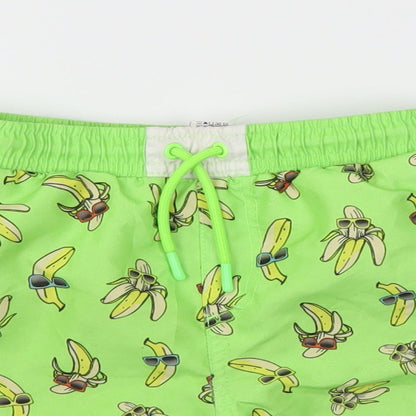 F&F Boys Green Animal Print  Sweat Shorts Size 6-7 Years