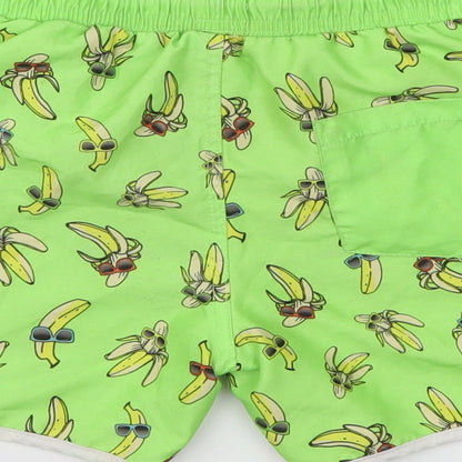 F&F Boys Green Animal Print  Sweat Shorts Size 6-7 Years