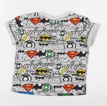 Justice League Boys Multicoloured Animal Print  Basic T-Shirt Size 5-6 Years