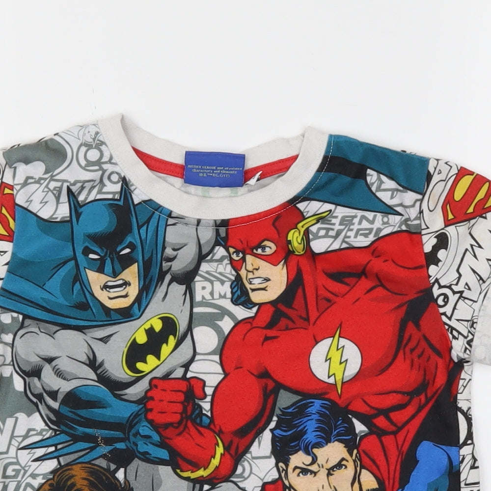 Justice League Boys Multicoloured Animal Print  Basic T-Shirt Size 5-6 Years