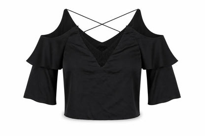 Womens UK Size 10 Topshop Black Basic T-Shirt