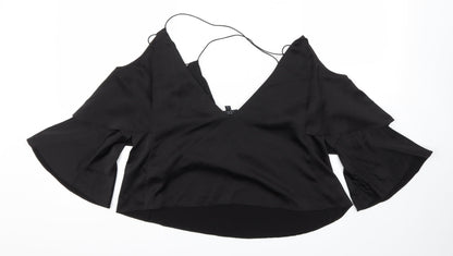 Womens UK Size 10 Topshop Black Basic T-Shirt