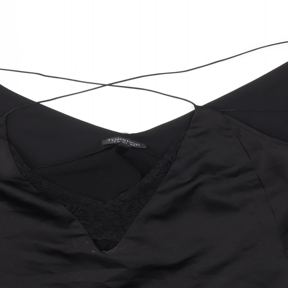 Womens UK Size 10 Topshop Black Basic T-Shirt