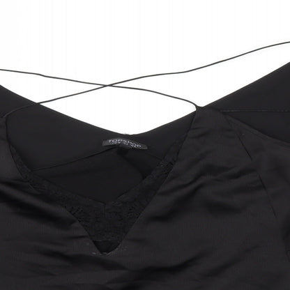 Womens UK Size 10 Topshop Black Basic T-Shirt