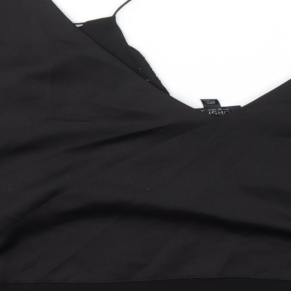 Womens UK Size 10 Topshop Black Basic T-Shirt