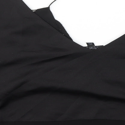 Womens UK Size 10 Topshop Black Basic T-Shirt