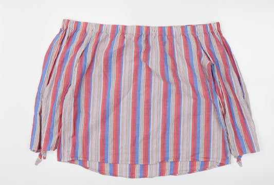 Papaya Womens Multicoloured Striped  Basic T-Shirt Size 16