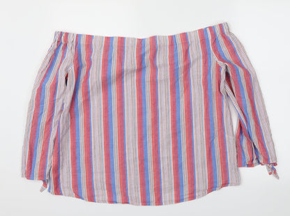 Papaya Womens Multicoloured Striped  Basic T-Shirt Size 16