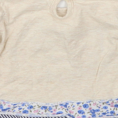 F&F  Ivory Animal Print  Basic T-Shirt Size 0-3 Months