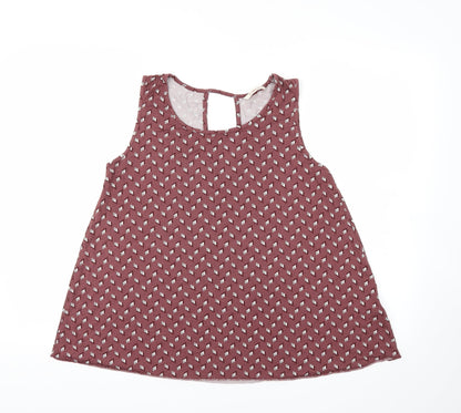 Camaieu Womens Brown Argyle/Diamond  Basic T-Shirt Size M