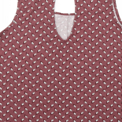 Camaieu Womens Brown Argyle/Diamond  Basic T-Shirt Size M