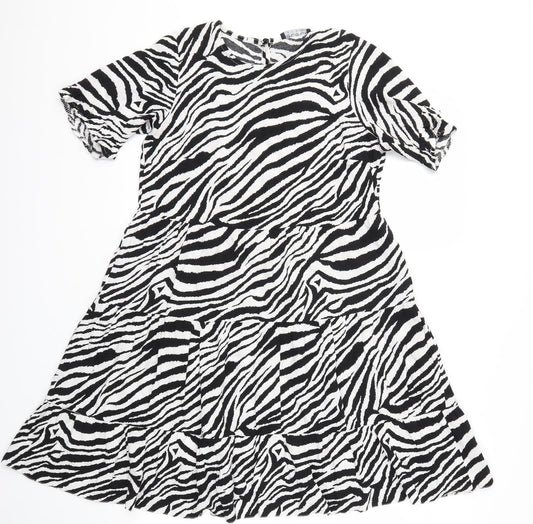 Select Womens Black Animal Print  Fit & Flare  Size 6