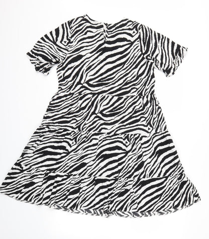 Select Womens Black Animal Print  Fit & Flare  Size 6