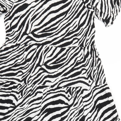Select Womens Black Animal Print  Fit & Flare  Size 6